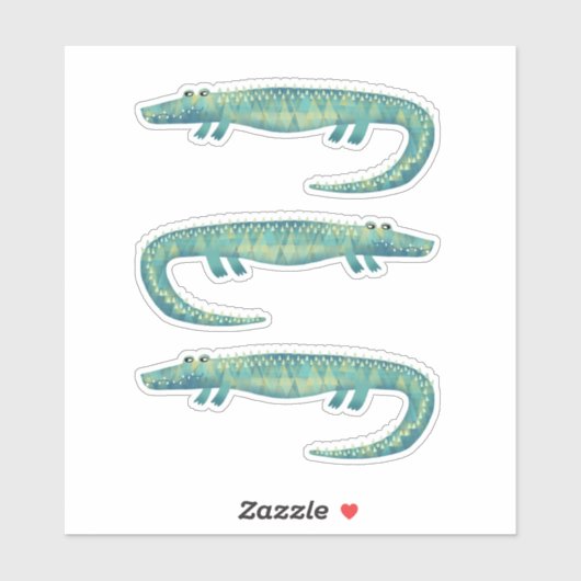 ワニかワニのかわいい動物 シール (シート)