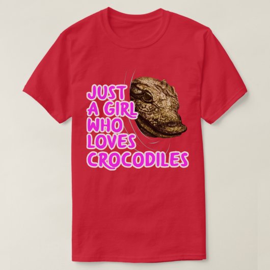 ワニが大好きな女の子 Tシャツ (デザイン正面)