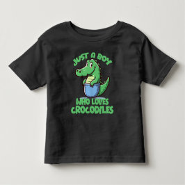 ワニが大好きな少年 トドラーTシャツ