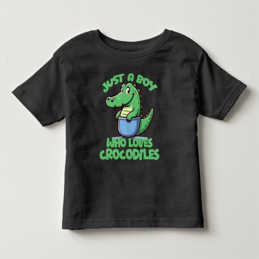 ワニが大好きな少年 トドラーTシャツ (正面)
