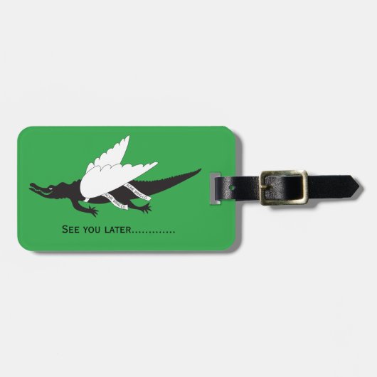ワニが飛ぶとき トラベルタグ ラゲッジタグ (正面横)