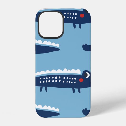 ワニとのシームレスな模様 iPhoneケース (裏面)
