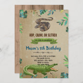 ワニとヘビのパーティの招待状 招待状 (正面/裏面)