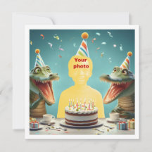 ワニと一緒にお子さんの誕生日パーティーですよ