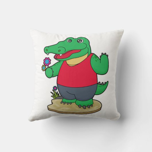 ワニと花 クッション (裏面)