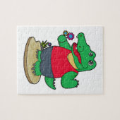 ワニと花 ジグソーパズル (横)