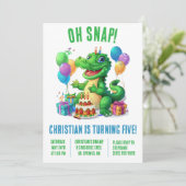 ワニと風船のバースデーパーティー Oh Snap! 招待状 (スタンド正面)