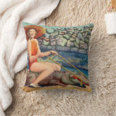 ワニに乗る クッション (ブランケット)