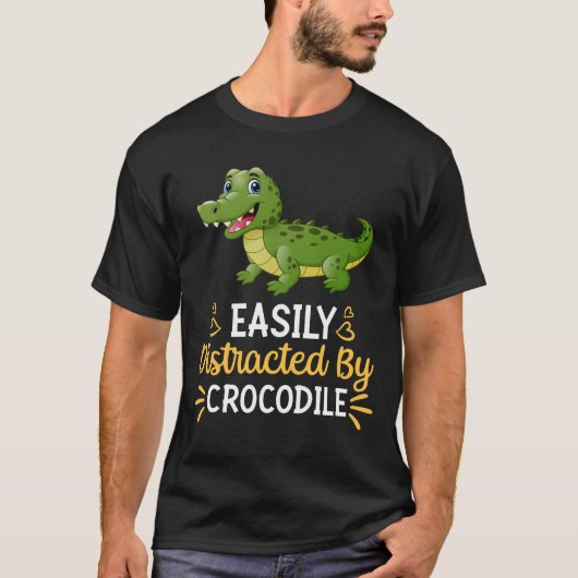 ワニに簡単に気を取られる Tシャツ (正面)