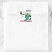 ワニのアドボTシャツ - A is for Alligator スクエアシール (バッグ)