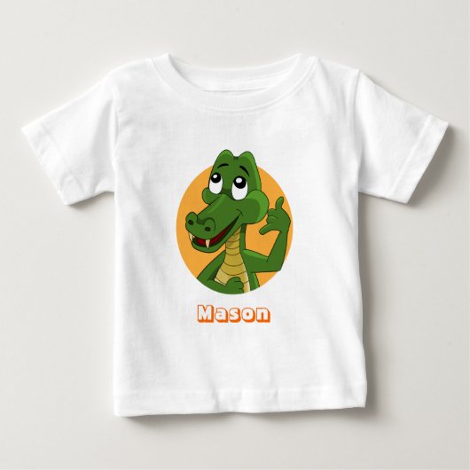ワニのキャラクターTシャツ ベビーTシャツ (正面)