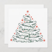 ワニのクリスマスツリー フロリダ おもしろ ワニ シーズンカード (正面/裏面)