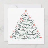 ワニのクリスマスツリー フロリダ おもしろ ワニ シーズンカード (正面)