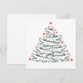 ワニのクリスマスツリー 面白い カローラダ ワニ フロリダ シーズンカード (正面/裏面)
