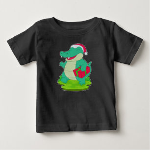 ワニのクリスマスパッケージ ベビーTシャツ