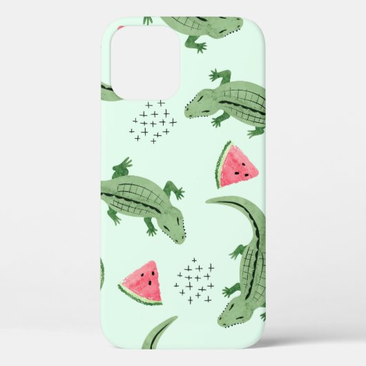ワニのスイカ、抽象芸術ヴィンテージパターン。 Case-Mate iPhoneケース (裏面)