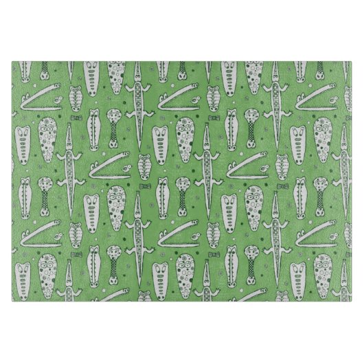 ワニのパターンをスケッチ カッティングボード (正面)