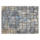 ワニのフェイクテクスチャ大理石と金ゴールド テーブルクロス (正面(横))