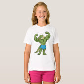 ワニのボディビルダー極限状態 Tシャツ (正面フル)