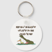 ワニのユーモアを決して侮辱しない キーホルダー (裏面)