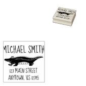 ワニのワニパーソナライズされたアドレス ラバースタンプ (押印)