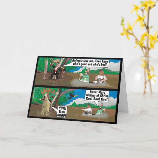 ワニの冗談。 カード (黄色い花)