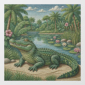 ワニの刺繍グッズ 湿地の守護者 ウィンドウサイン (シート)