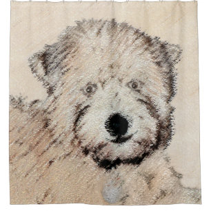ワニの子犬芸絵画術 シャワーカーテン