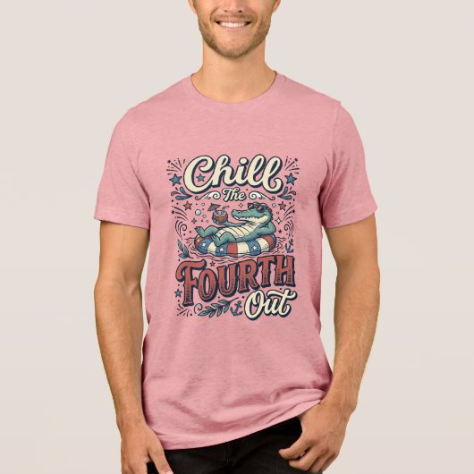 ワニの愛国シャツで独立記念日をのんびり過ごそう トライブレンドTシャツ (正面)