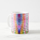 ワニの抽象芸術パターン、カラフルパターン コーヒーマグカップ (正面左)