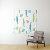 ワニの水色：ヴィンテージアリゲーターパターン タペストリー (インサイチュ(横))