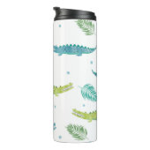 ワニの水色:ヴィンテージアリゲーターパターン タンブラー (回転右)