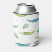 ワニの水色:ヴィンテージアリゲーターパターン 缶クーラー (缶裏面)