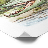 ワニの海岸イラストレーション ポスター (角)