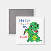 ワニの男の子の誕生日トドラー誕生日 マグネット (正面/裏面)