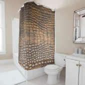  – ワニの皮だ。茶色の革の背景と シャワーカーテン (インサイチュ)