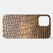 – ワニの皮だ。茶色の革の背景と Case-Mate iPhoneケース (裏面 (横))