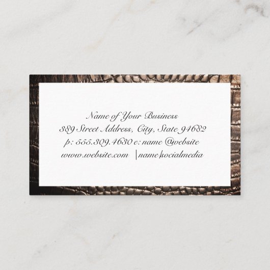 ワニの皮縁ど 名刺 (裏面)