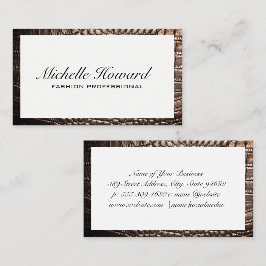 ワニの皮縁ど 名刺 (正面/裏面)