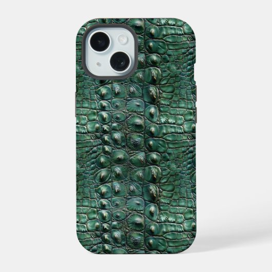 ワニの皮膚パターン iPhone 15ケース (裏面)