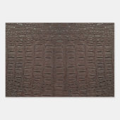 ワニの皮膚プリントの3色 ラッピングペーパーシート (正面3)