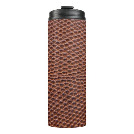 ワニの皮：茶色の皮質感 タンブラー (正面)