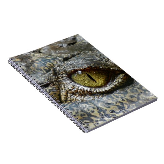 ワニの目の顔の動物のカスタムはdiy個人化します ノートブック (右側)