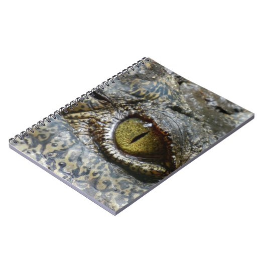 ワニの目の顔の動物のカスタムはdiy個人化します ノートブック (左側)