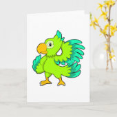 ワニの緑色 カード (黄色い花)