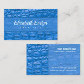 ワニの肌の質感、青 名刺 (正面/裏面)