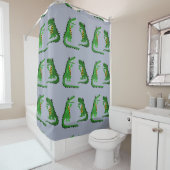 ワニの芸術に話しているおもしろいなわに シャワーカーテン (インサイチュ)