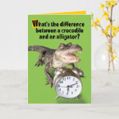 ワニの詩アリゲーターリドゥルすぐ会う カード (黄色い花)