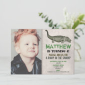 ワニの誕生日の招待状、ワニの写真 招待状 (スタンド正面)