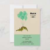 ワニの誕生日パーティー　裏に写真付き 招待状 (正面)